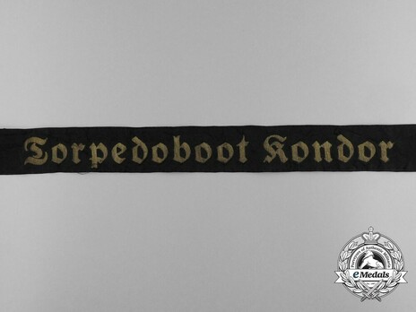 Kriegsmarine Torpedoboot Kondor Cap Tally Ribbon Obverse