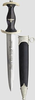 Allgemeine SS M33 RZM Marked Service Dagger (by Klittermann & Moog) Obverse with Scabbard