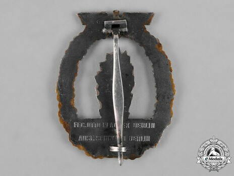 Minesweeper War Badge, by C. Schwerin (in zinc) Reverse