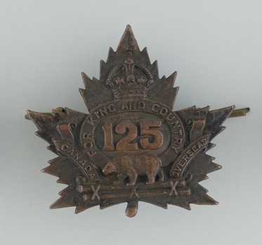 125th Infantry Battalion Other Ranks Cap Badge Obverse