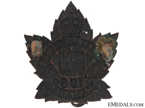 196th Infantry Battalion Other Ranks Cap Badge Reverse