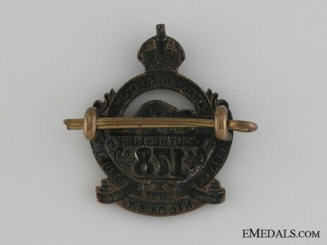 178th Infantry Battalion Other Ranks Collar Badge Reverse