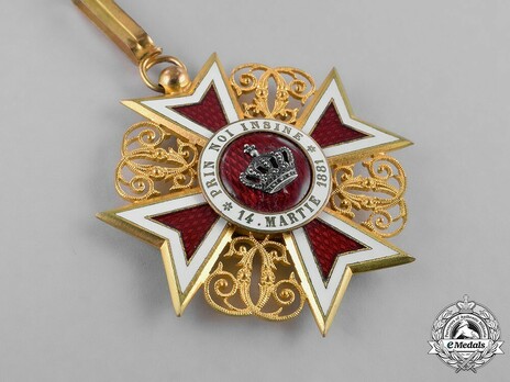 Order of the Romanian Crown, Type I, Civil Division, Commander's Cross Obverse