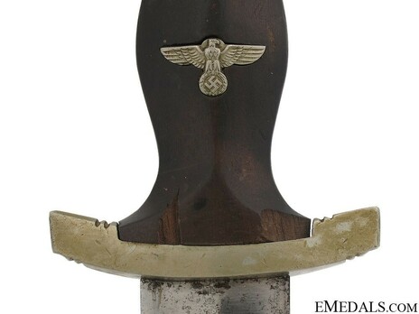 Allgemeine SS M33 Early Pre-RZM Mark Service Dagger (by Gottlieb Hammesfahr) Obverse Crossguard Detail