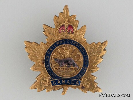 Overseas Railway Construction Corps General Service Officers Cap Badge Obverse