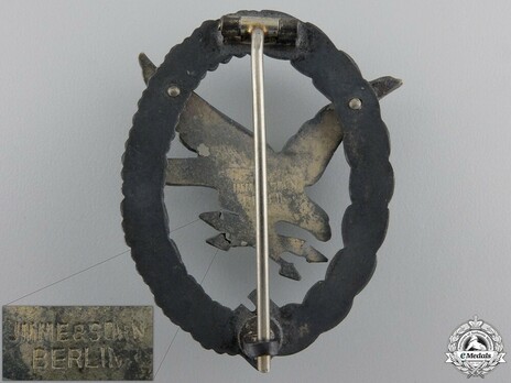 Radio Operator & Air Gunner Badge, by Jmme (in zinc) Reverse