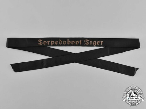 Kriegsmarine Torpedoboot Tiger Cap Tally Ribbon Obverse