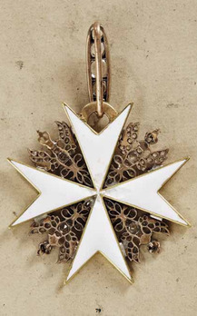 Order of St. John, Type II, Knight of Honour Cross (with diamonds) Reverse