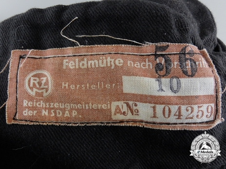 NSKK Scharführer Field Cap 2nd Pattern Tag Detail