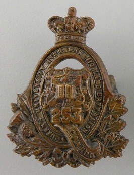 253rd Infantry Battalion Other Ranks Collar Badge Obverse