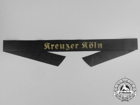 Kriegsmarine Kreuzer Köln Cap Tally Ribbon Obverse