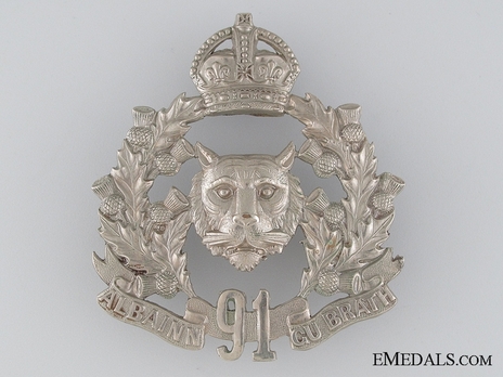 91st Infantry Battalion Other Ranks Cap Badge Obverse