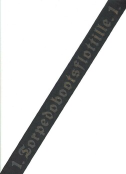 Kriegsmarine 1. Torpedobootsflottille Cap Tally Ribbon Obverse