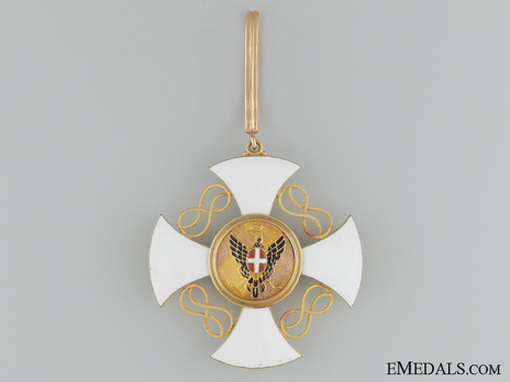 Order of the Crown of Italy, Commander Cross (in gold) Reverse