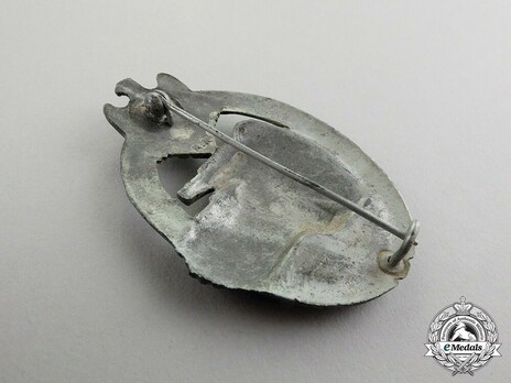 Panzer Assault Badge, in Silver, by R. Karneth Reverse