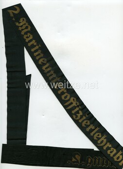 Kriegsmarine 2. Marineunteroffizierlehrabteilung Cap Tally Ribbon Obverse