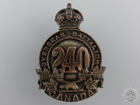 240th Infantry Battalion Other Ranks Cap Badge Other Ranks Cap Badge (Solid) Obverse