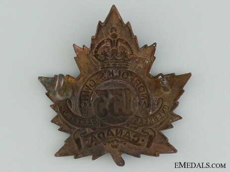 133rd Infantry Battalion Other Ranks Cap Badge Reverse