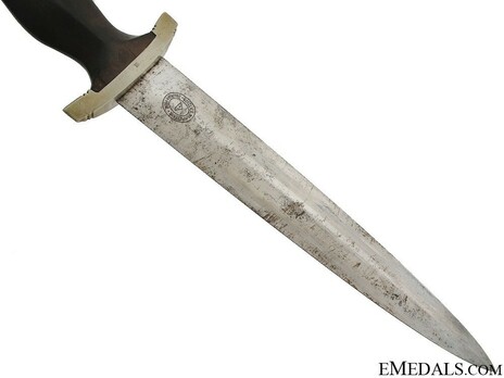 Allgemeine SS M33 Early Pre-RZM Mark Service Dagger (by Gottlieb Hammesfahr) Reverse Blade Detail