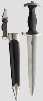 Allgemeine SS M33 RZM Marked Service Dagger (by Artur Schüttelhöfer) Reverse with Scabbard