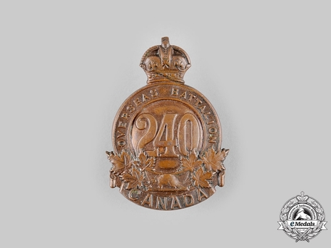 240th Infantry Battalion Other Ranks Cap Badge (Solid) Obverse