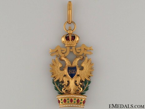 Order of the Iron Crown, Type III, Military Division, I Class (with War Decoration, with gold swords) Reverse