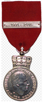 King Harald V's Jubilee Medal (1991-2016) Obverse