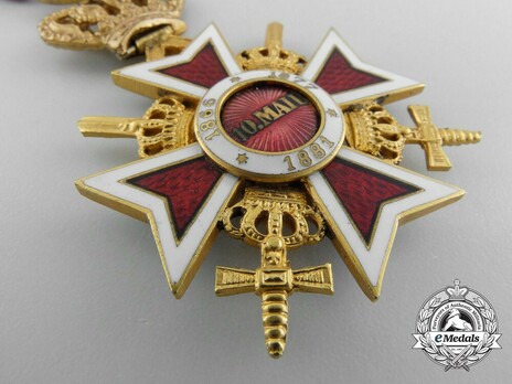 Order of the Romanian Crown, Type II, Military Division, Officer's Cross Reverse