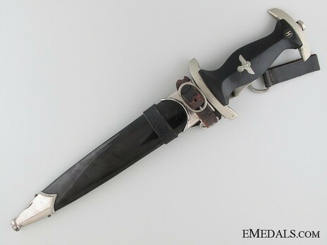 Allgemeine SS M33 RZM Marked Service Dagger (by Unknown Maker 285) Obverse in Scabbard