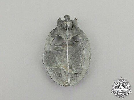 Panzer Assault Badge, in Silver, by R. Karneth Reverse