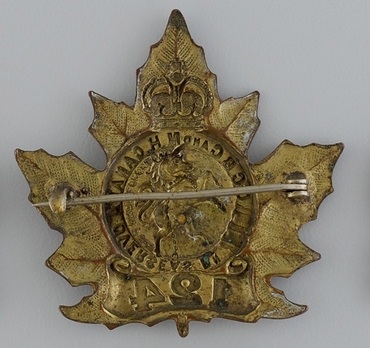 124th Infantry Battalion Officers Cap Badge Reverse