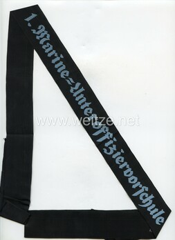 Kriegsmarine 1. Marine-Unteroffiziervorschule Cap Tally Ribbon Obverse