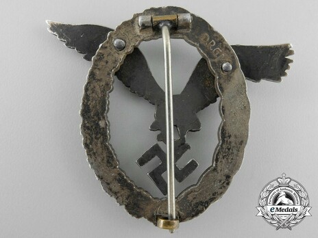 Pilot Badge, by Assmann (in aluminum) Reverse