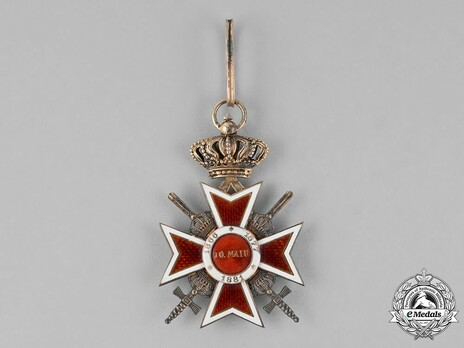 Order of the Romanian Crown, Type II, Military Division, Commander's Cross Reverse