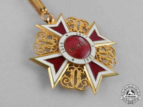 Order of the Romanian Crown, Type I, Civil Division, Commander's Cross Reverse