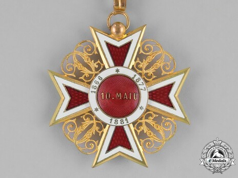 Order of the Romanian Crown, Type I, Civil Division, Commander's Cross Reverse