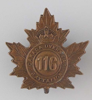 116th Infantry Battalion Other Ranks Collar Badge Obverse