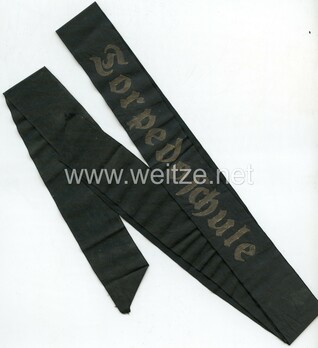 Kriegsmarine Torpedoschule Cap Tally Ribbon Obverse