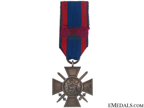 House Order of Duke Peter Friedrich Ludwig, Military Division, II Class Honour Cross (in white metal) Reverse