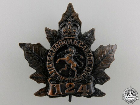 124th Infantry Battalion Other Ranks Cap Badge Obverse