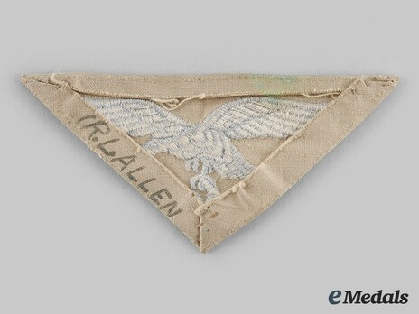 Luftwaffe 2nd Pattern NCO/EM's Breast Eagle (Tropical triangle backer) Reverse