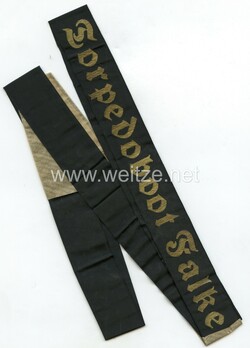 Kriegsmarine Torpedoboot Falke Cap Tally Ribbon Obverse