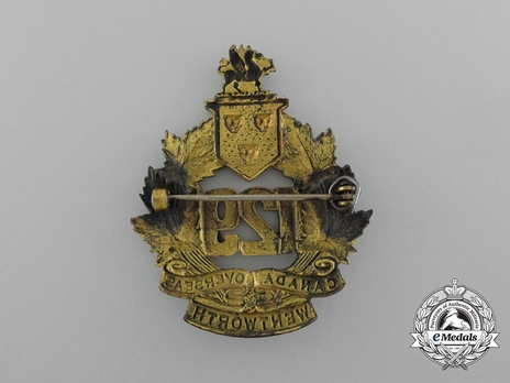 129th Infantry Battalion Officers Cap Badge Reverse