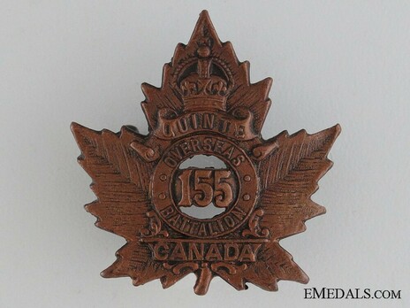 155th Infantry Battalion Other Ranks Collar Badge (Void) Obverse