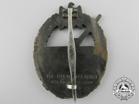 Coastal Artillery War Badge, by C. E. Juncker (in tombac) Reverse