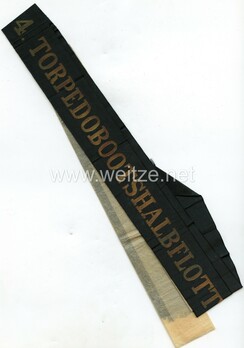 Kriegsmarine 4. Torpedobootshalbflottille Cap Tally Ribbon Obverse