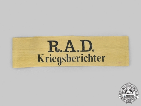 RAD Kriegsberichter Sleeveband (NCO/EM version) Obverse