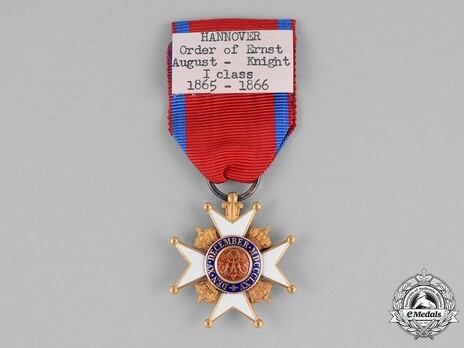 Order of Ernst August, I Class Knight's Cross (in gold) Reverse