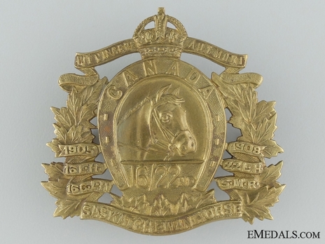 16th/22nd Saskatchewan Horse Other Ranks Cap Badge Obverse Obverese