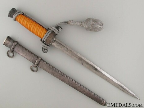 German Army Unmarked Orange Grip Officer’s Dagger Reverse with Scabbard